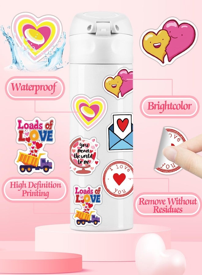 kecristv 300 Pcs Valentines Stickers for Kids, Valentines Party Favors, Bulk Crafts Prizes & Goodie Bags Stuffers, Waterproof Vinyl Water Bottle Stikers Pack - Image 3